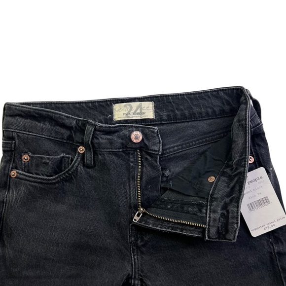 Free People We The Free Slim Boyfriend Jeans Size 24 NWT Washed Black - Picture 6 of 8